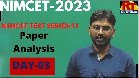 NIMCET Test Series-11 | Day-03| Paper Analysis | NIMCET-2023 | RUN Tutorials | Varanasi