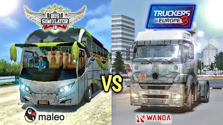 🚚Comparison Video Between Bus Simulator Indonesia with Truckers Of Europe 3 🏕 | Wanda Soft vs Maleo screenshot 1