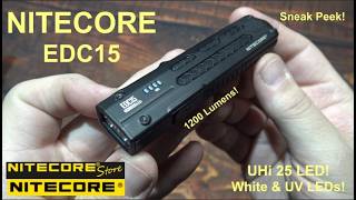 Nitecore EDC15 "Sneak Peek" Flashlight Review! (UHi 25 & UV LEDs, 1200 Lumens, Slim Wedge Design!) screenshot 4