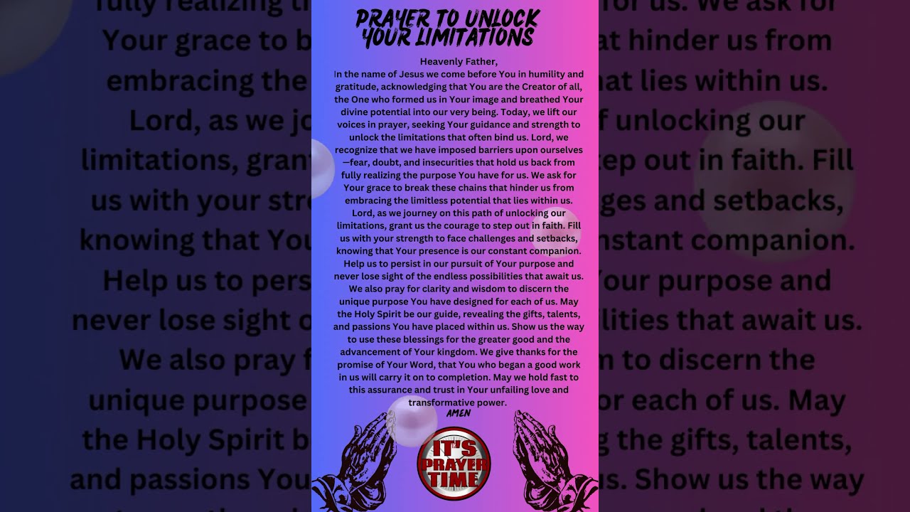  Prayer To Unlock Your Limitations