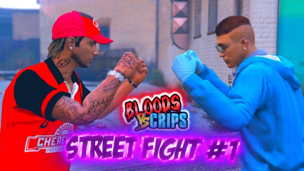 STREET FIGHTS BLOODS VS CRIPS #1 GANG WARS (GTA 5 SKIT) gaming logo
