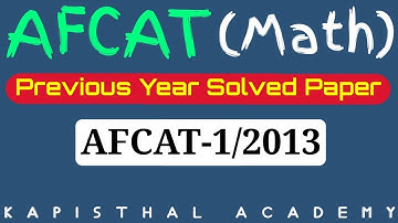 Afcat Previous years solved Paper| AFCAT-1/2013 Math paper solved | @WifistudyPlus