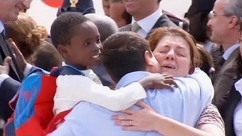 Congolese children reunited with adoptive parents in Italy
