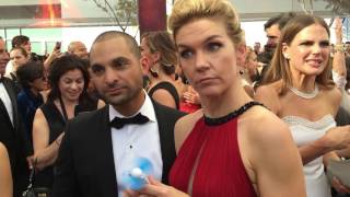 Rhea Seehorn and Michael Mando ('Better Call Saul') on 2016 Emmys red carpet