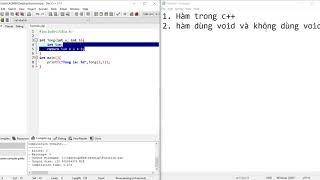 Dev c++ Xây dựng hàm căn bản - Phân biệt hàm dùng void vs hàm không dùng void