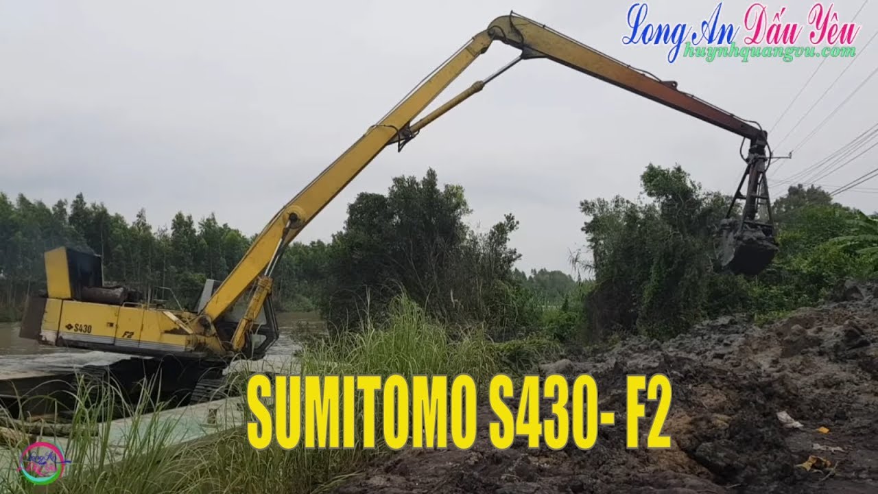 Cu be S430 Xáng Cạp Múc Đất Dưới Lòng Kênh Đắp Nền, F2 Sumitomo ...