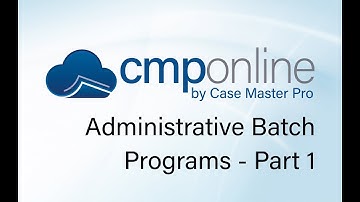 CMP Online Administrative Batch Programs - Part One: Notes, Reviews, and Internal Status Updates