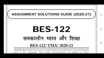 BES 122 Ignou Solved Assignment 2020-21