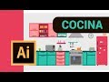 Cocina diseñada en Adobe Illustrator