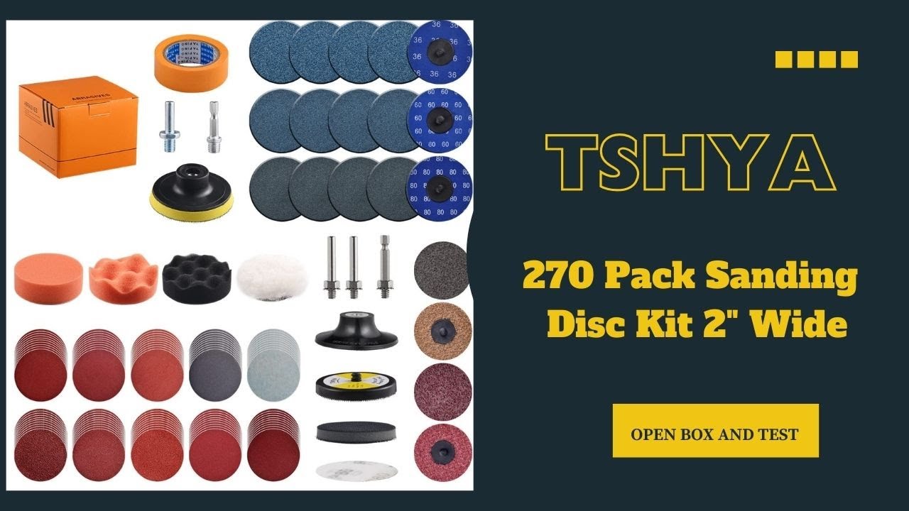 TSHYA SANDING DISK KIT For Diy Project 270 Pack 2" Open  box detailed