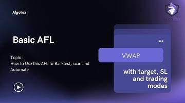 VWAP AFL with Target and SL with full automation