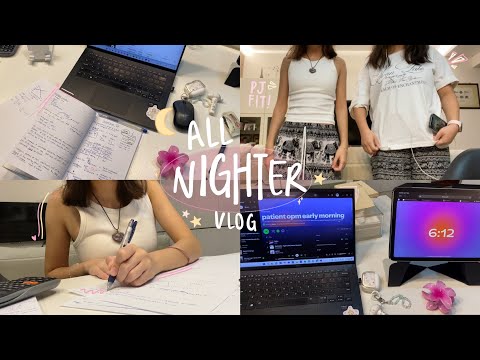 study vlog | pulling an all nighter for finals 🌙🤍