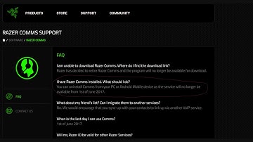 Razer Comms no longer be available...