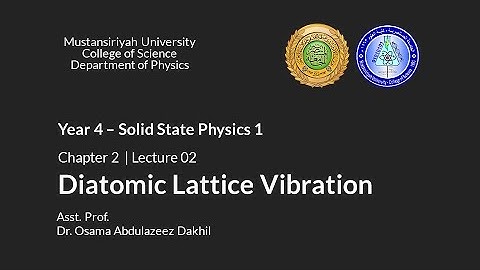 Dr. Osama | Chapter 02 | Lecture 02 | Diatomic Lattice Vibration