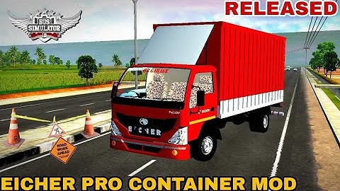 download || New EICHER truck PRO CONTAINER MOD BUSSID V3.7.1 || FOR KRISTAL GAMERS