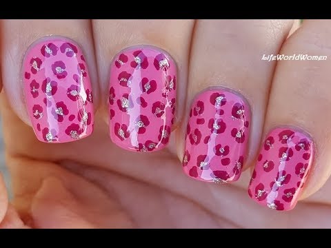 TOOTHPICK NAIL ART #27 / Pink & Gold Leopard Nails - YouTube