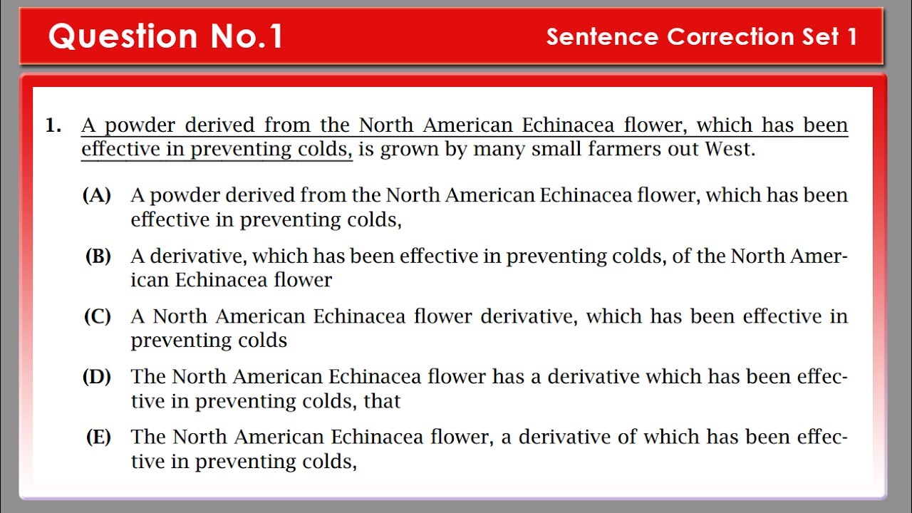 English Sentence Correction Set 1 YouTube