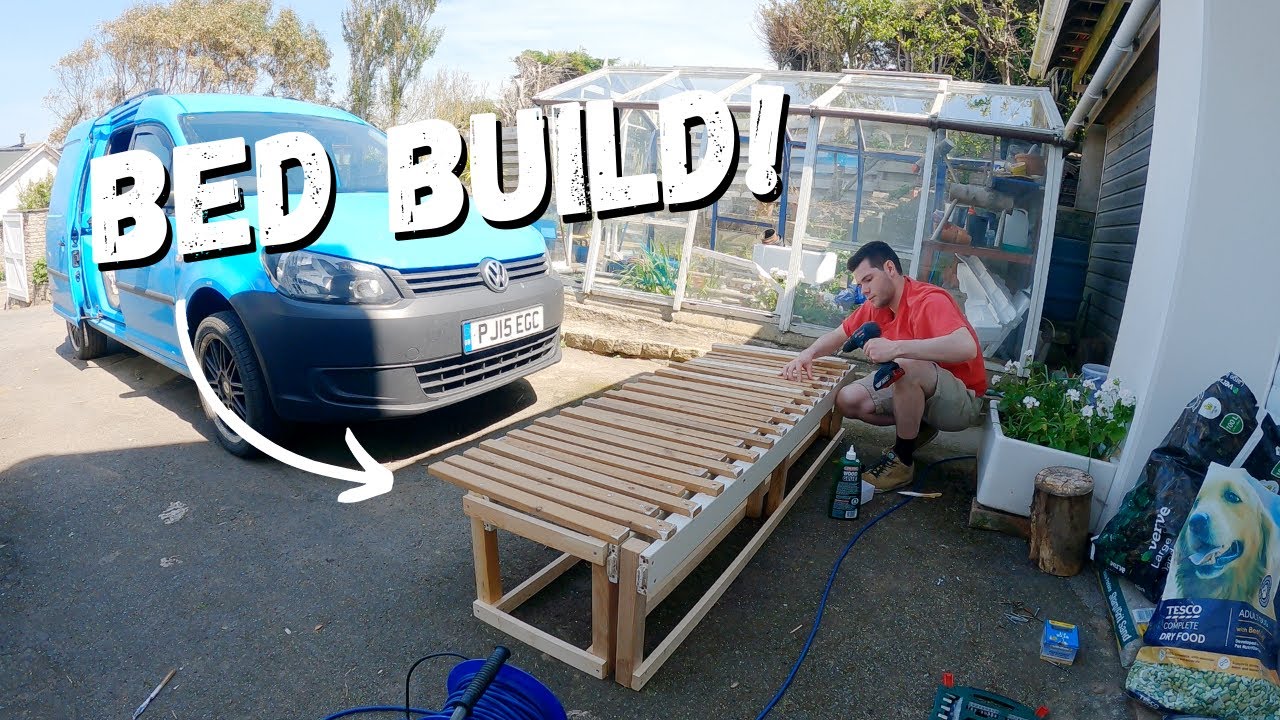 BED BUILD | Making A Pull Out/Extendable Bed For The VW Caddy Camper!