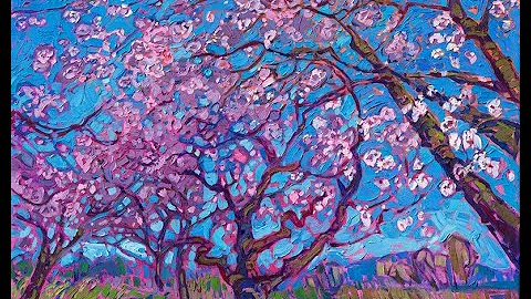 Erin Hanson Live Painting Demonstration // "Cherry Blossom" 2023