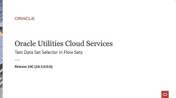 Oracle Utilities Cloud Services24C Test Data Set Selector in Flow Sets