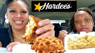 Real Mukbang Hardee's New Chicken and Waffle Sandwich.  Was it good?Check it out. Shrimp Fried Rice.