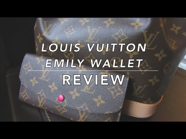 Wear and Tear  One Year Old Louis Vuitton Emilie Wallet in Fuchsia 