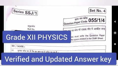 CBSE 12TH STD PHYSICS ANSWER KEY 2021/ SSJ/1 PHYSICS ANSWER KEY/ 2021 physics answer key