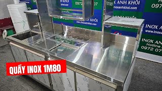 TỦ INOX - QUẦY INOX - QUẦY PHA CHẾ INOX 1M80