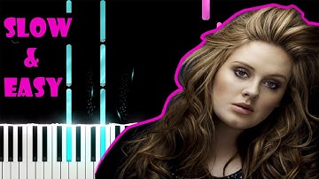 Adele - Rolling in the Deep | SLOW EASY PIANO TUTORIAL