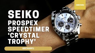 Unboxing Seiko Prospex Speedtimer 'Crystal Trophy' Solar Chronograph  SSC909P1 - YouTube