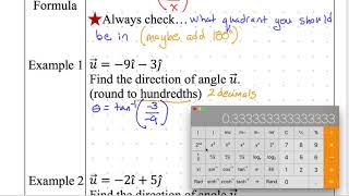 Precalculus notes 3-7 Direction