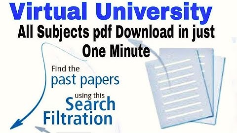 V.U All Subjects Past Papers Download in just One minute With Sadia Tariq.