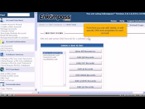 Managing DNS zones in Enkompass