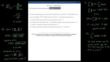 2022 BC FRQ Q2 Walkthrough - Parametric Particle Motion