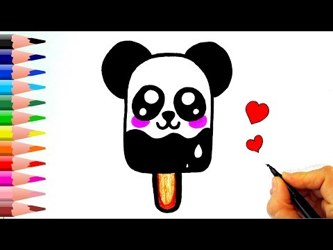 Sevimli Panda Dondurma Nasıl Çizilir? - How To Draw Panda Ice Cream
