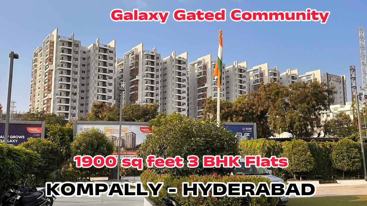 || 1900 sq feet || 3 BHK Premium Luxury Flats for sale in Galaxy Gated Community, Kompally,Hyderabad