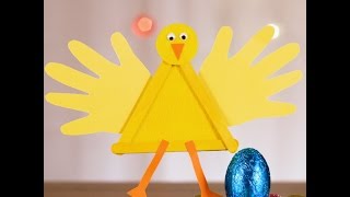 Make a handprint Easter chicken craft