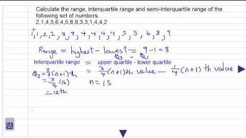 range, interquartile range and semi interquartile range of raw data