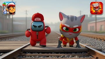 Subway Surfers VS Talking Tom Hero Dash | Among Us VS Tom | Subway Surfers New Update Map...