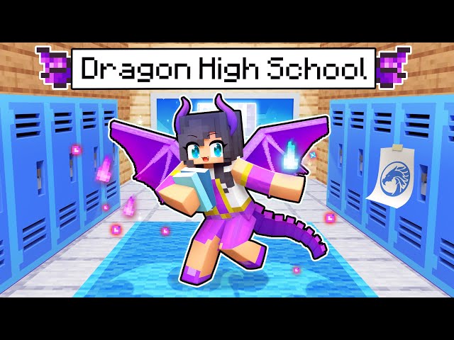 My FIRST Day at DRAGON High School in Minecraft! class=