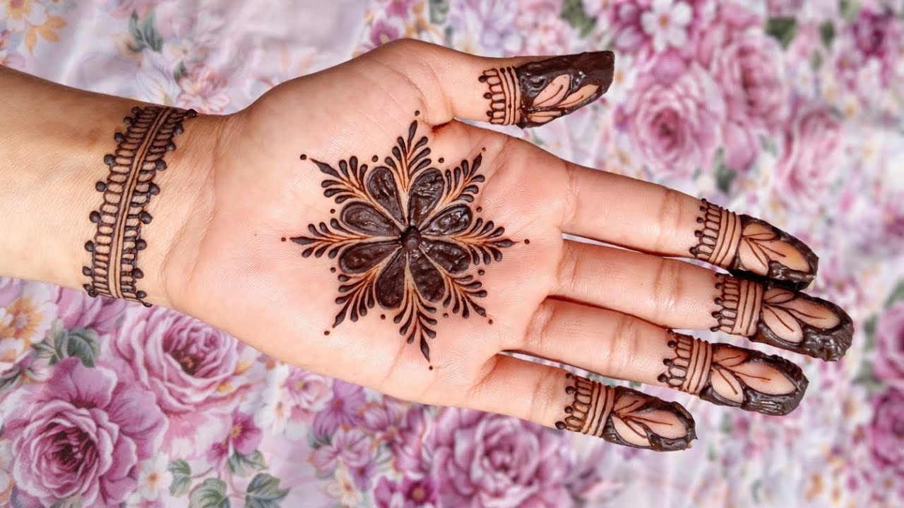 Beautiful Flower Mehndi Design Step by Step | Simple Full Hand Mehndi #mehndi  #mehndidesign #viral 