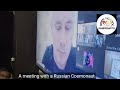 Students of Lunar Open School talk to a Cosmonaut
