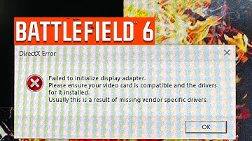 Battlefield 6 Failed To initialize display adapter fix. Amd Driver Fix
