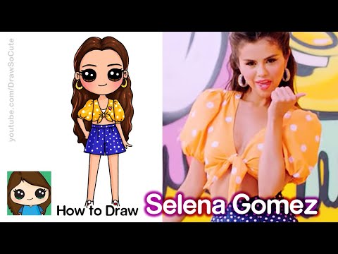 How to Draw Selena Gomez 🍦Ice Cream with Black Pink