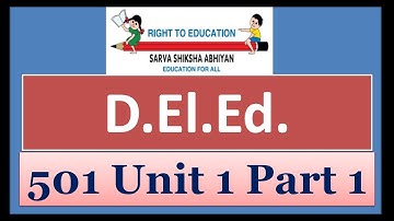 D.El.Ed. by NIOS Code 501 Unit 1 Part 1 Study Material हिंदी में