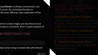 Resolving the Unresolved function or method load() Error in Cheerio