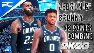 Lebron and Bronny James in 2024 Orlando Magics DEBUT vs LA Lakers | NBA 2K23 PC REALISTIC HD | 1080p