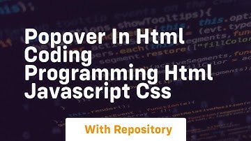 Popover in html coding programming html javascript css