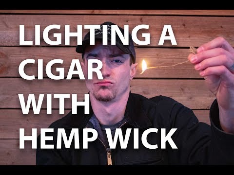 Lighting A Cigar With Hemp Wick