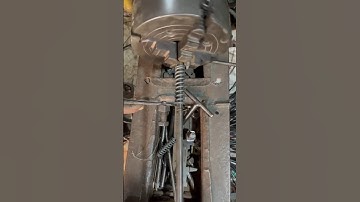 Making a simple iron wire spring on lathe #shorts #diy